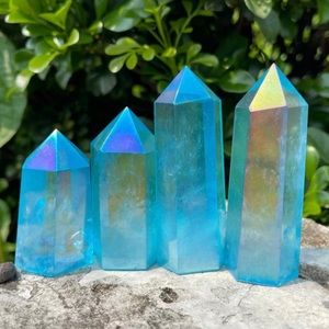 Blue Angel Aura Quartz Crystal Tower